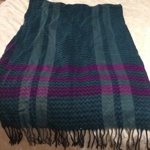Green and Purple Chevron Scarf